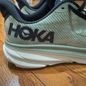 Hoka Mint and Black Athletic Shoes